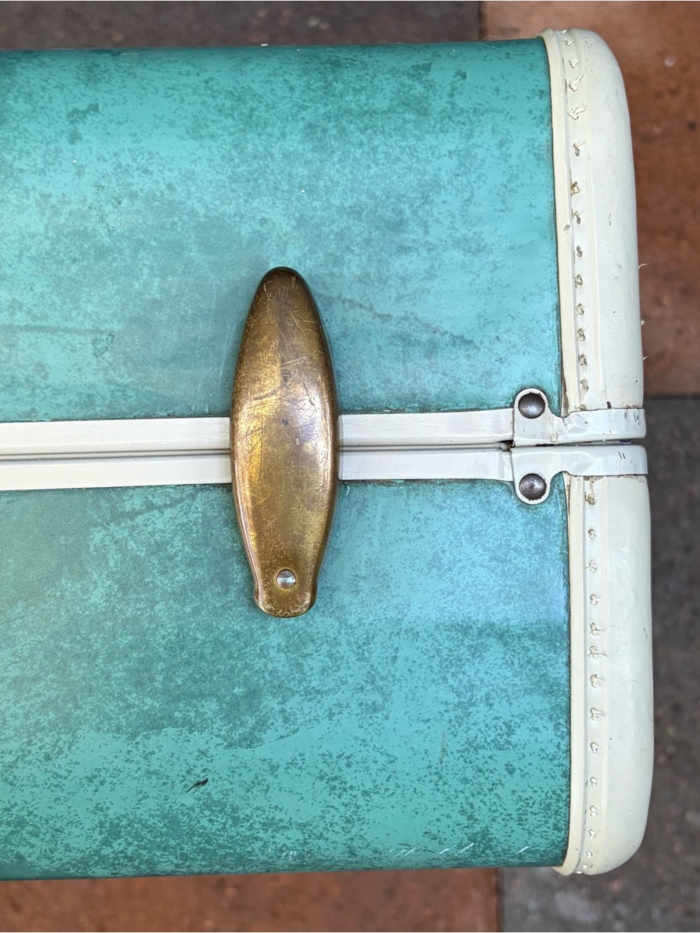 Vintage Samsonite Hardshell Suitcase 1950s Aqua/Teal/Turquoise VTG Retro Grandma - Picture 7 of 16